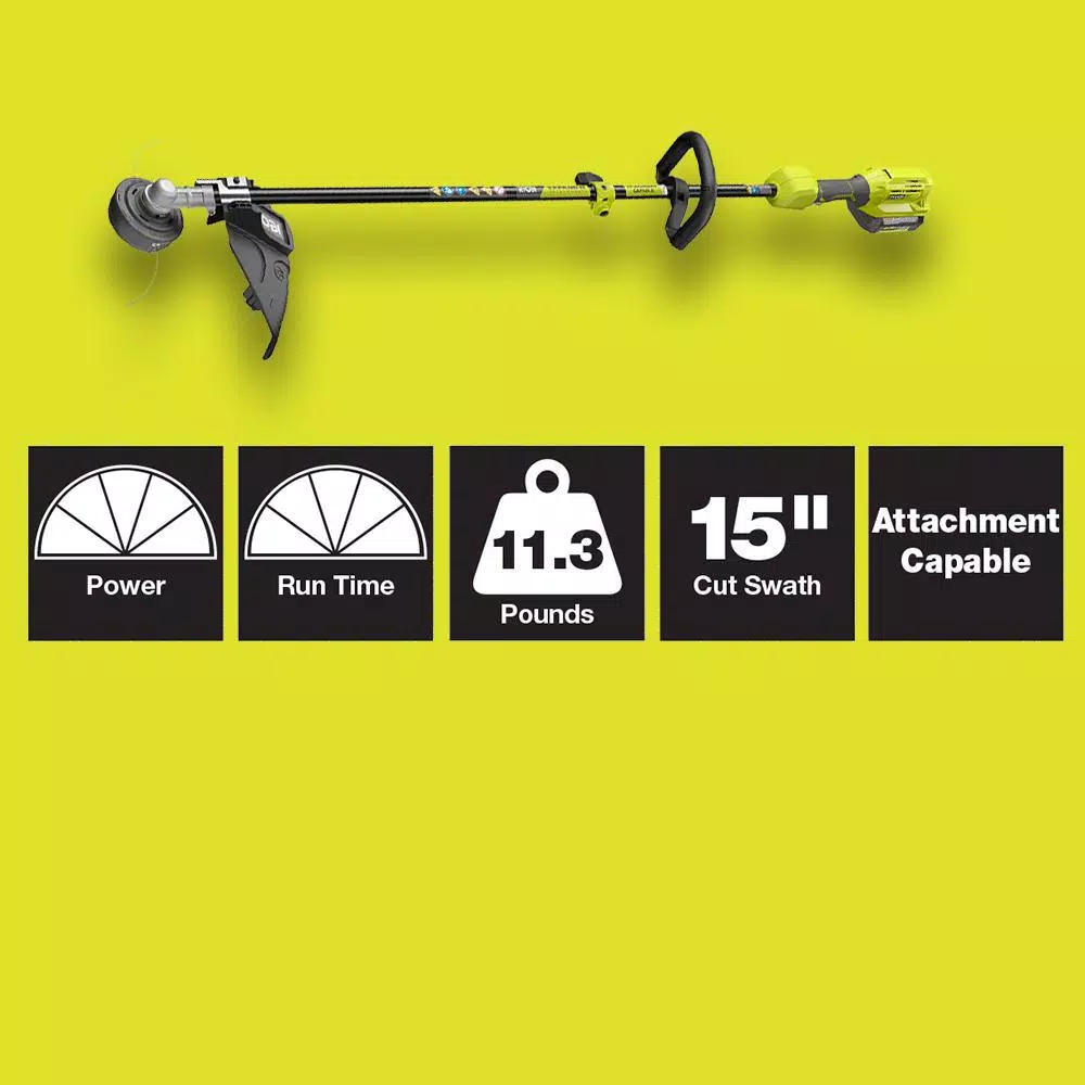 RYOBI 40V Lithium-Ion Cordless Expand-It String Trimmer and 14 in. Brushless Chainsaw Combo Kit with 4.0 Ah Battery