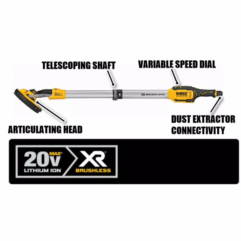 DEWALT 20V MAX Cordless 9 in. Drywall Sander, Brushless (Tool-Only)