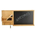 Mind Reader Brown Wall Mount Chalkboard Memo Board with Storage Hooks thumbnail 3