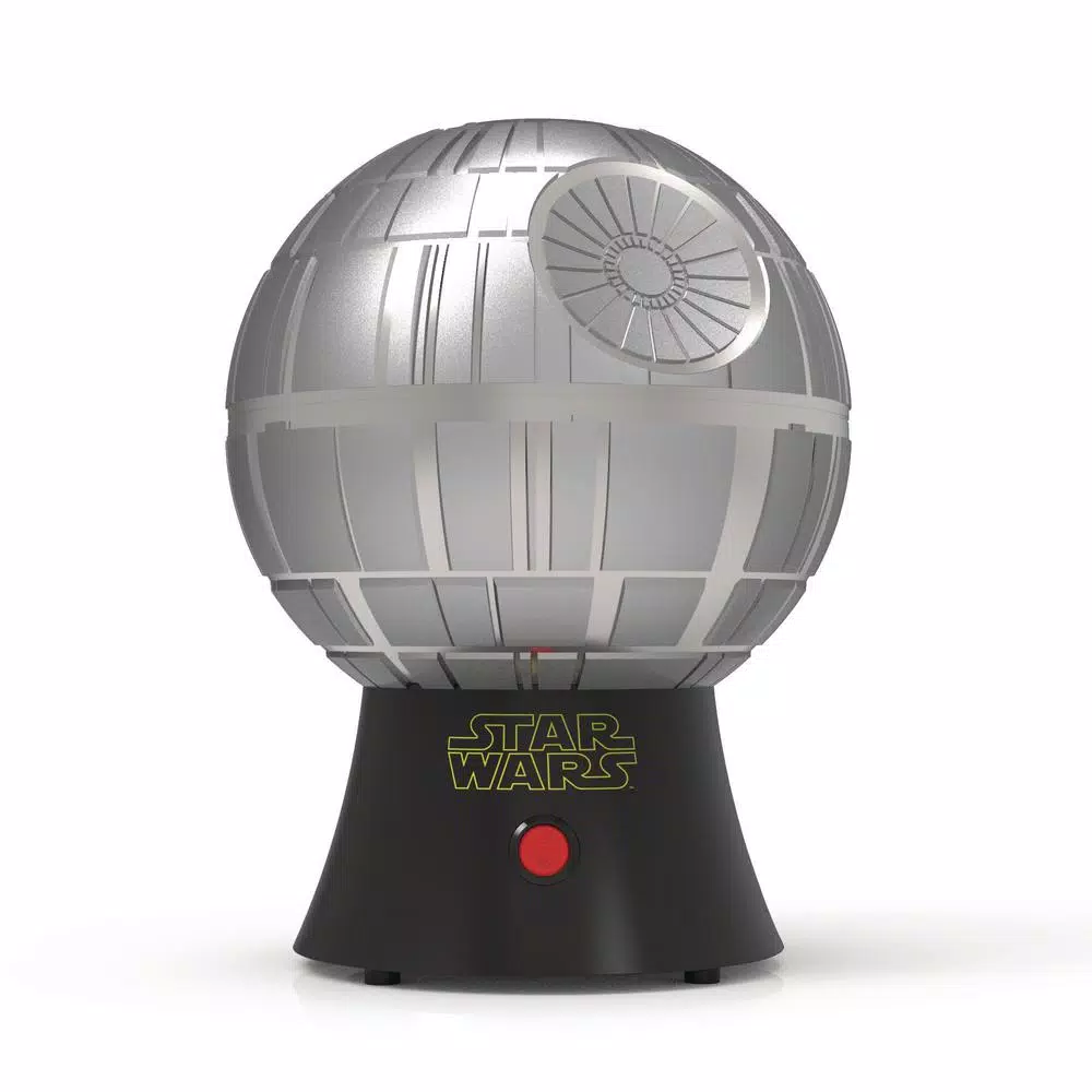 Pangea Brands Star Wars Death Star 3 oz. Hot Air Popcorn Popper, Grey Metallic Countertop Machine