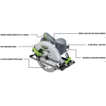 Genesis 7-1/4 in. 13 Amp Corded Circular Saw with Metal Lower Guard and Rip Guide thumbnail 2