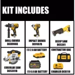 DEWALT 20V MAX XR Brushless Combo Kit with FLEXVOLT 6.0Ah Battery, Circular Saw & Reciprocating Saw thumbnail 2