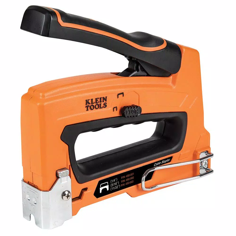 Klein Tools Cable Stapler with 300-Pack Insulated Staples for Voice, Data, Video, and NM (Romex) Cable
