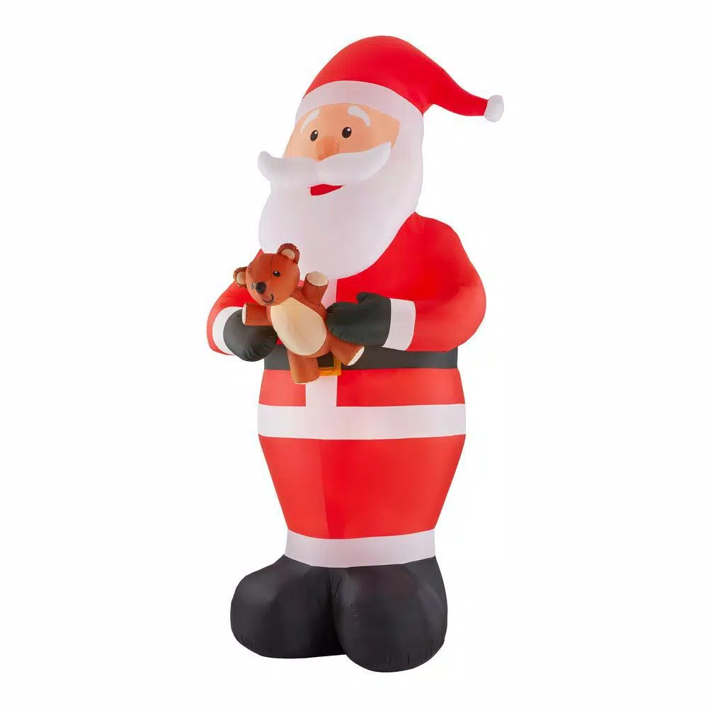 Home Accents Holiday Gemmy Industries 12 ft. Giant Inflatable Santa with LED Lights and Candy Cane