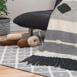 LR Home Symmetry Gray Geometric Cotton Throw Blanket - 50 x 60 in thumbnail 3