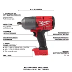 Milwaukee M18 FUEL 1/2 in. High Torque Impact Wrench with Friction Ring (2-Pack) thumbnail 3