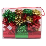 Santaland Designs Plus 36-Piece Metallic Gift Bow and Curling Ribbon Set - Red and Silver thumbnail 2