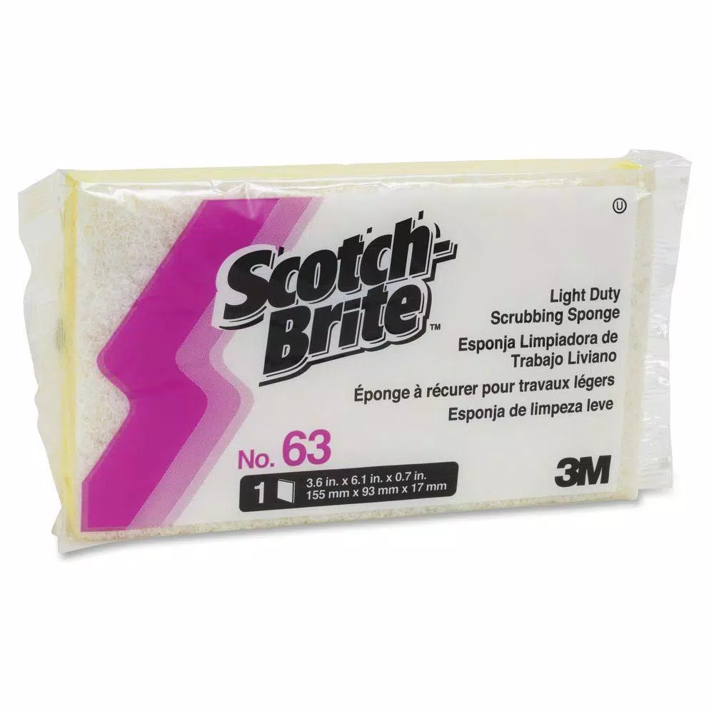 Scotch-Brite Light Duty Scrubbing Sponge, Yellow/White (20 Count)