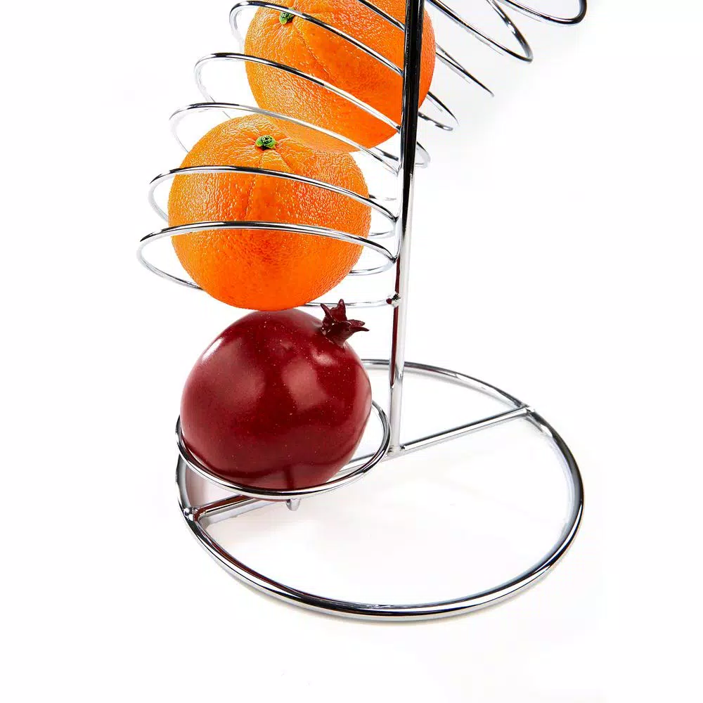 Mind Reader Stainless Steel Twisted Fruit Holder, Silver Metal Wire Fruit Basket