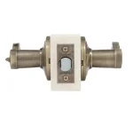Kwikset Lido Antique Brass Keyed Entry Door Lever with SmartKey Security thumbnail 2