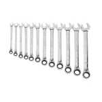 DEWALT 12-Piece SAE Reversible Ratcheting Wrench Set, 72-Tooth Full Polish Chrome thumbnail 1