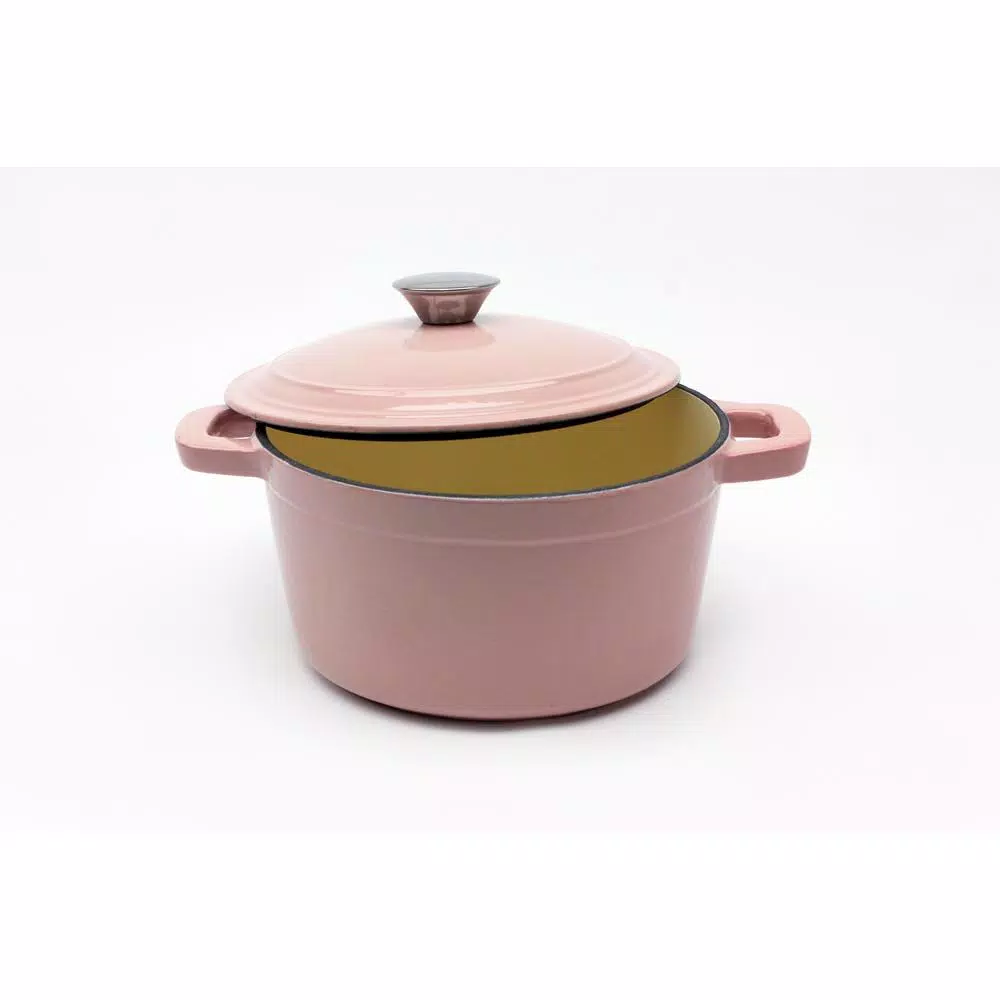 BergHOFF Neo 3 qt. Round Cast Iron Dutch Oven with Lid, Pink