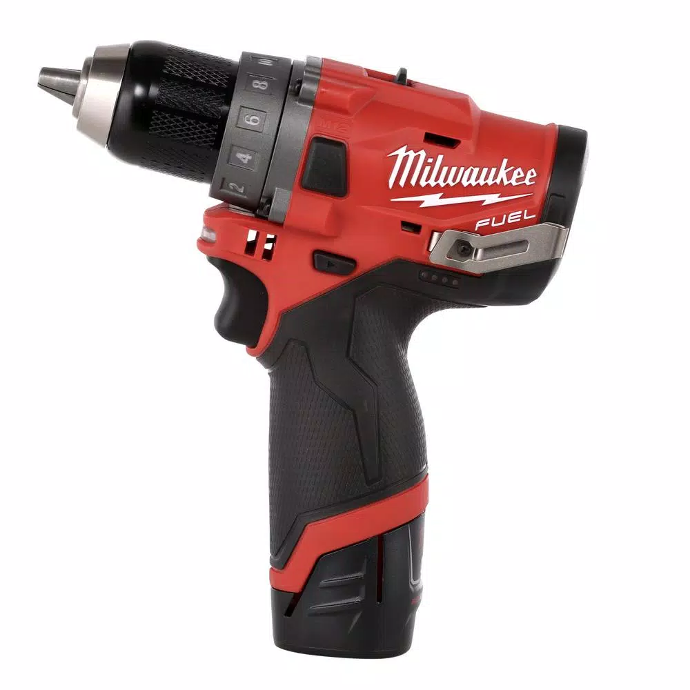 Milwaukee M12 FUEL 12V Brushless 1/2 in. Drill Driver Kit with 4.0Ah & 2.0Ah Batteries and Hard Case