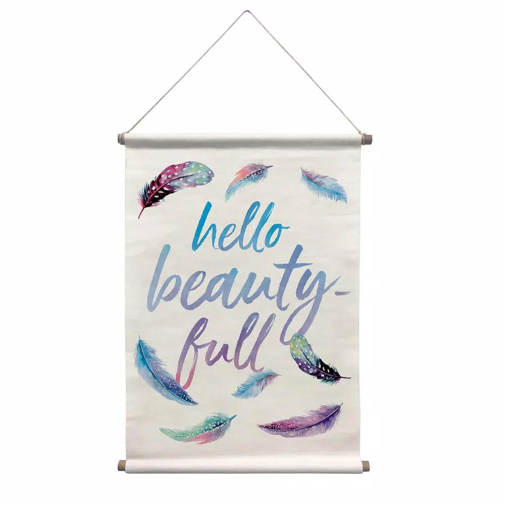 WallPops Bohemian Hello Beauty-Full Wall Tapestry - Purple and Blue Feather Design