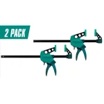 Wolfcraft AccuGrip 12 in. One-Hand Bar Clamp and 20 in. Spreader 2-Pack thumbnail 1