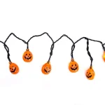 Northlight 4.75 in. LED Battery Operated Orange Jack-O-Lantern Pumpkin Halloween String Lights, 10-Set thumbnail 4