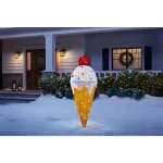 Home Accents Holiday 42 in. Warm White 40-Light LED Ice Cream Yard Decoration thumbnail 2