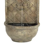 Sunnydaze Decor Messina Resin Florentine Stone Solar Outdoor Wall Fountain thumbnail 3