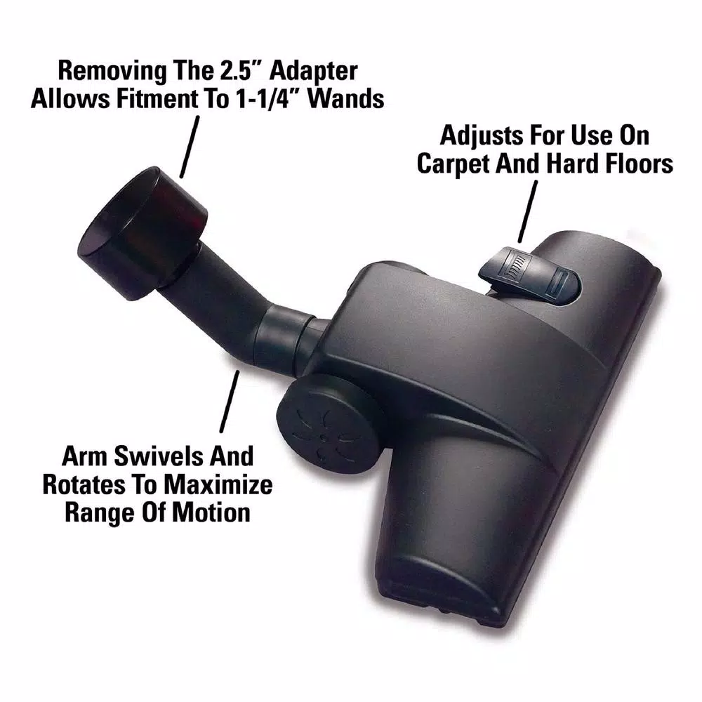 RIDGID Carpet and Hard Floor Nozzle Accessory for Wet/Dry Shop Vacuums, 1-1/4 in. and 2-1/2 in.