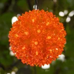 Wintergreen Lighting 6 in. 70-Light LED Orange Decorative Starlight Sphere thumbnail 2