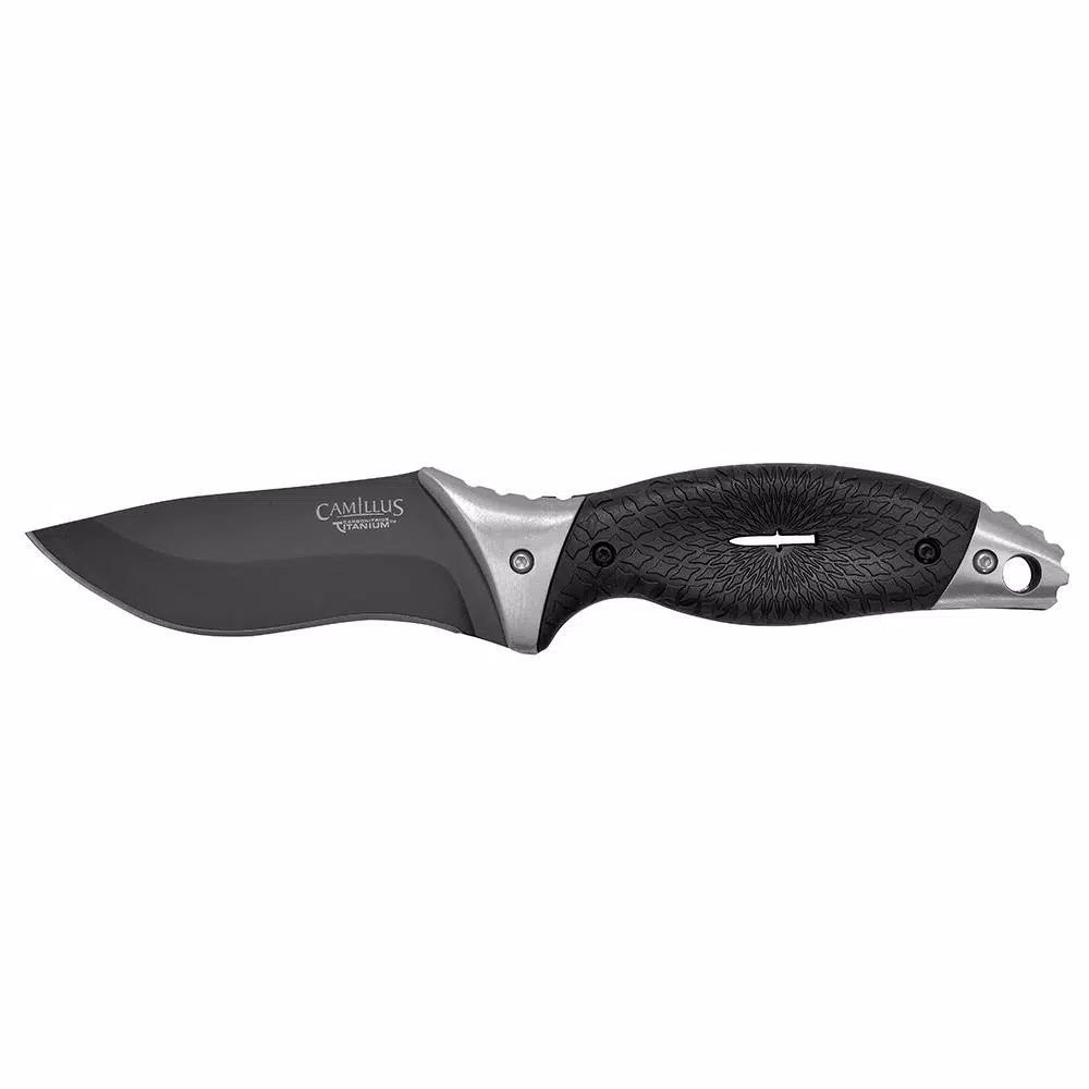 Camillus ST6 4 in. Carbonitride Titanium Drop Point Fixed Blade Knife with Sheath