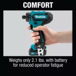 Makita 12V max CXT Cordless 1/4 in. Hex Screwdriver Kit, 2.0Ah thumbnail 11