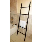 MGP 5 ft. 5-Bar Bamboo Ladder Towel Rack, Natural Solid Tam Vong Bamboo thumbnail 2
