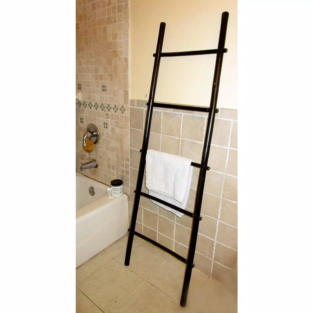MGP 5 ft. 5-Bar Bamboo Ladder Towel Rack, Natural Solid Tam Vong Bamboo