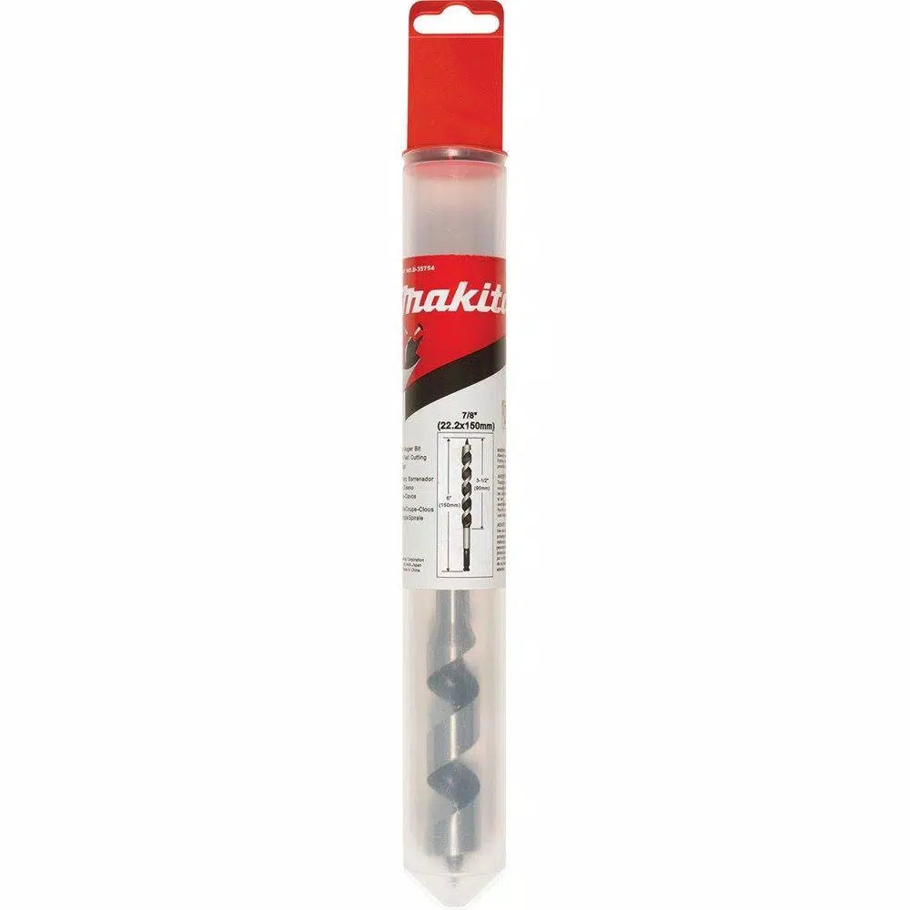 Makita 7/8 in. x 6 in. Steel Ship Auger Bit with 7/16 in. Hex Shank