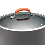 Rachael Ray 10 Qt. Hard-Anodized Aluminum Nonstick Stock Pot with Glass Lid, Orange/Gray thumbnail 3