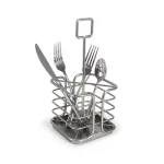 Spectrum Euro Kitchen Flatware & Silverware Organizer Caddy with Handle, Satin Nickel thumbnail 1