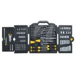 Stanley 150-Piece SAE Mechanics Tool Set with 1/4 in. & 3/8 in. Drive, Chrome Vanadium Steel thumbnail 1