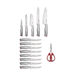 Farberware 15-Piece Edge Keeper Knife Set with Built-in Sharpener and Natural Wood Block thumbnail 3