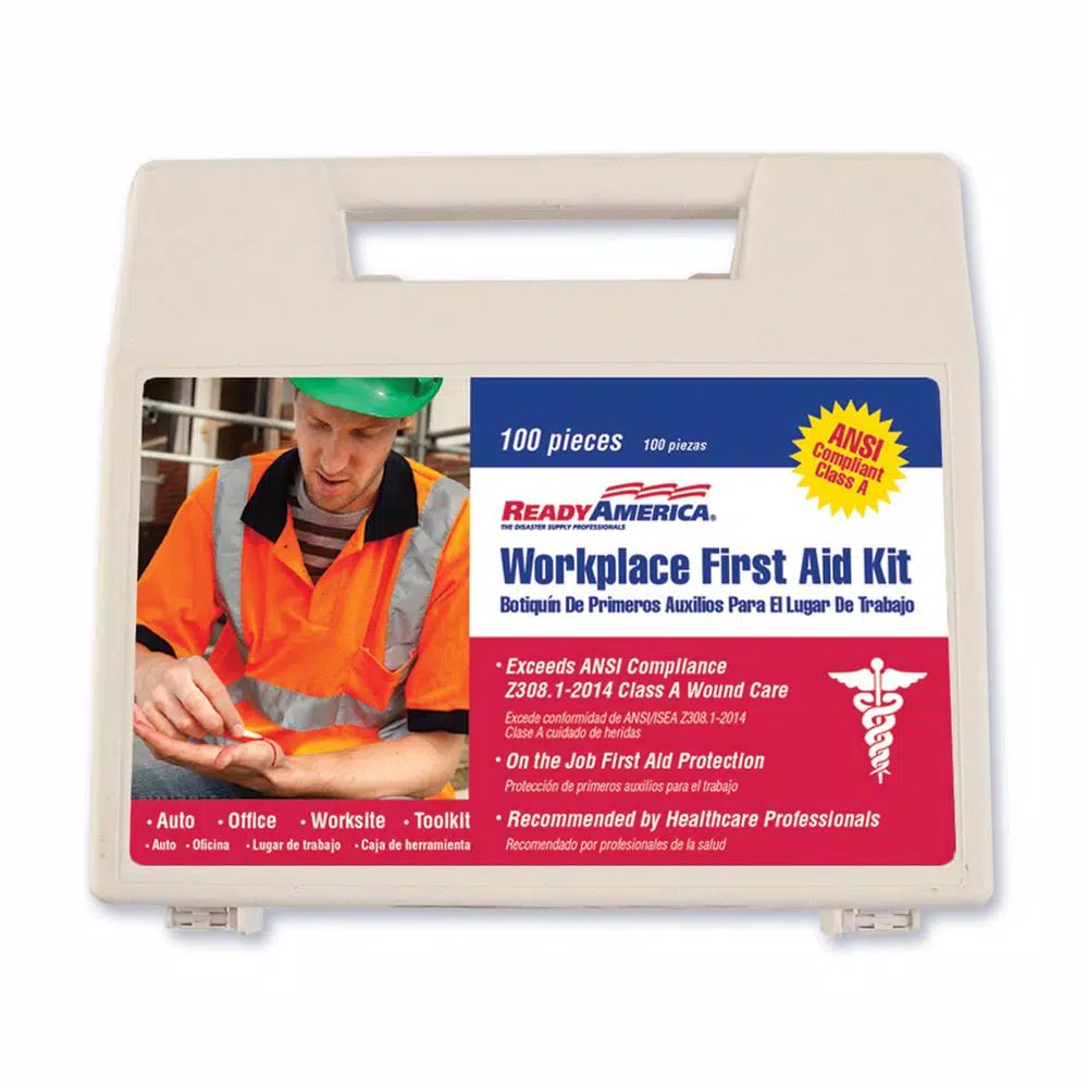 Ready America 100-Piece Workplace First Aid Kit (2-Pack) - ANSI Z308.1-2014 Class A Compliant
