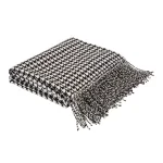 Glitzhome 60 in. Black and White Houndstooth Woven Acrylic Throw Blanket thumbnail 1