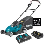 Makita 18V (36V) LXT Cordless Walk Behind Push Lawn Mower Kit, 17 in. Cutting Width, 5.0 Ah Batteries thumbnail 1