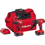 Hilti 22V Brushless Cordless Hammer Drill and Impact Driver Combo Kit with 2 Batteries and Charger thumbnail 1