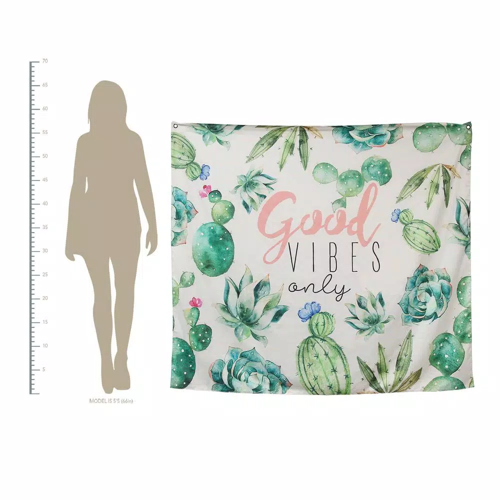 Stratton Home Decor Good Vibes Only Botanical Tapestry Wall Hanging