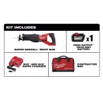 Milwaukee M18 FUEL SUPER SAWZALL Orbital Reciprocating Saw Kit with 12.0 Ah Battery thumbnail 2