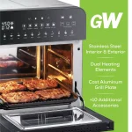 GoWISE USA GoWISE 1700W Ultimate Air Fryer Oven Grill with Dual Heating, Rotisserie & Dehydrator, 14.7 qt, Stainless Steel thumbnail 3