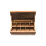 Ironwood Gourmet Acacia Wood Rectangular Tea Box with 10 Compartments thumbnail 4