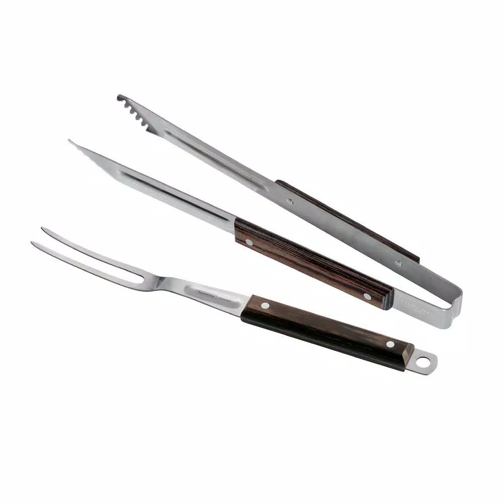 Tramontina Churrasco Stainless Steel Grill Tongs and Fork 2-Piece Set