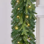Home Accents Holiday 12 ft. Noble Fir Pre-Lit LED Christmas Garland with Timer, Warm White Micro Dot Lights thumbnail 8