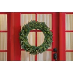Home Accents Holiday 30 in. Mayfield Pre-Lit LED Artificial Balsam Fir Christmas Wreath with 35 Warm White Micro Dot Lights thumbnail 2