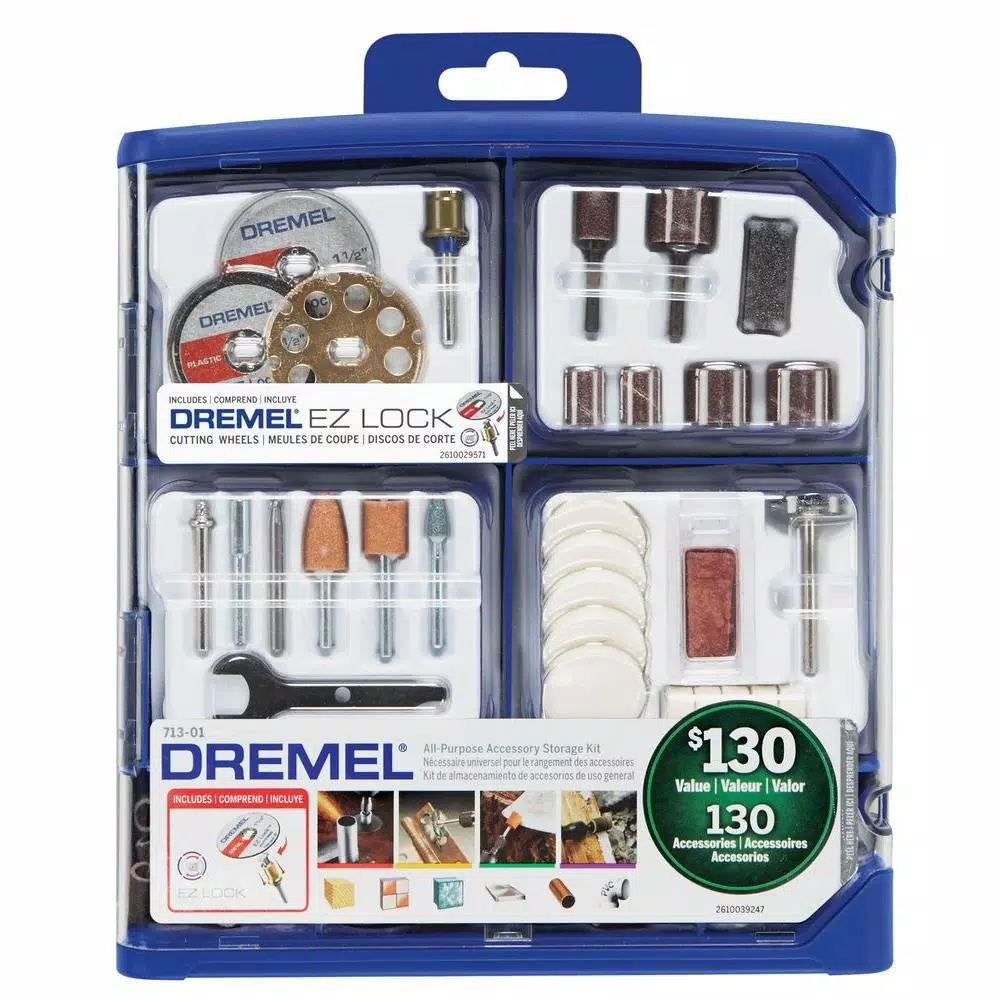 Dremel 130-Piece Rotary Tool Accessory Kit with 36 in. Flex-Shaft Attachment