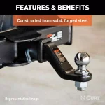 CURT Forged Steel Ball Mount, 2 in. Shank, 2 in. Drop, 15,000 lbs. Capacity, 2-5/16 in. Ball thumbnail 6