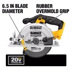 DEWALT 20V MAX XR Cordless Brushless Oscillating Multi-Tool & 6-1/2 in. Circular Saw Kit thumbnail 11