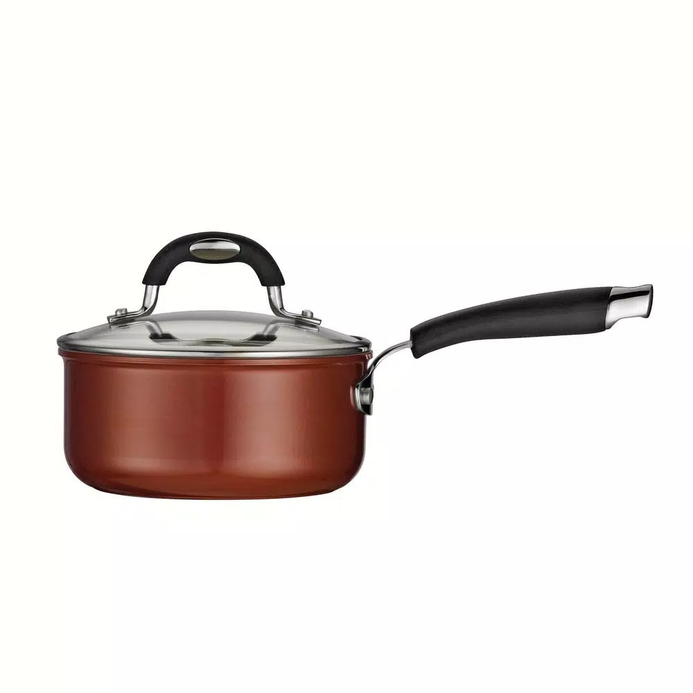 Tramontina Gourmet Ceramica Deluxe 1.5 Qt. Aluminum Ceramic Nonstick Sauce Pan with Glass Lid, Copper