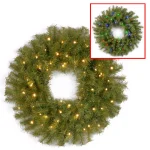 National Tree Company 24" Norwood Fir Artificial Wreath with 50 Dual Color LED Lights, Battery Operated thumbnail 1