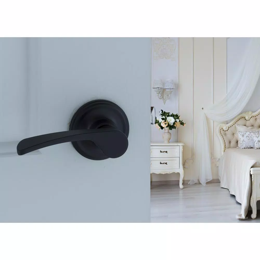Copper Creek Scandinavian Kash Black Passage Lever Door Handle, Modern Interior Zinc Hardware